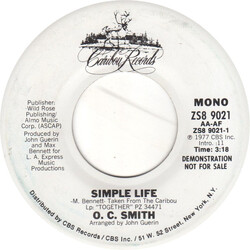 OC Smith Simple Life USED VINYL 7INCH 45 RPM PROMO