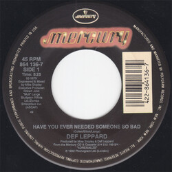 Def Leppard Have You Ever Needed Someone So Bad USED VINYL 7INCH SINGLE 45 RPM