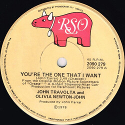 John Travolta / Olivia Newton-John You're The One That I Want USED VINYL 7INCH 45 RPM SINGLE