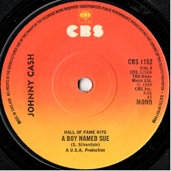 Johnny Cash A Boy Named Sue Vinyl 7" USED