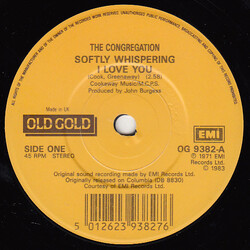 Congregation (2) / David & Jonathan Softly Whispering I Love You / Lovers Of The World Unite USED VINYL 7INCH 45 RPM SINGLE REISSUE STEREO MONO