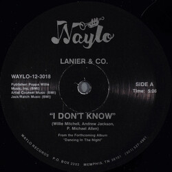 Lanier & Co I Don't Know USED VINYL 12INCH 33 S RPM