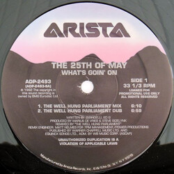 The 25th Of May What's Goin' On USED VINYL 12INCH PROMO 33 S RPM