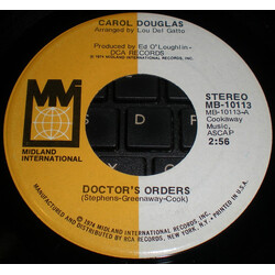 Carol Douglas Doctor's Orders USED VINYL 7INCH 45 RPM SINGLE STEREO