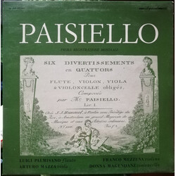 Giovanni Paisiello Six Divertissements En Quartuors Pour Flute, Violon, Viola & Violoncelle Obligés Vinyl LP USED
