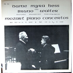 Myra Hess / Bruno Walter / Wolfgang Amadeus Mozart Piano Concertos Vinyl LP USED