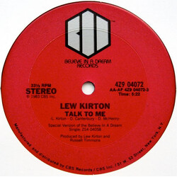 Lew Kirton Talk To Me USED VINYL 12INCH 33 S RPM