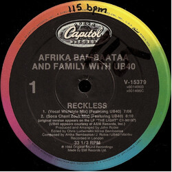 Afrika Bambaataa & Family Reckless USED VINYL 12INCH 33 S RPM MAXI-SINGLE