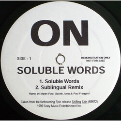 ON (4) Soluble Words VINYL 12" USED