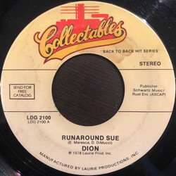 Dion (3) / Dion & The Belmonts Runaround Sue / I Wonder Why USED VINYL 7INCH 45 RPM SINGLE