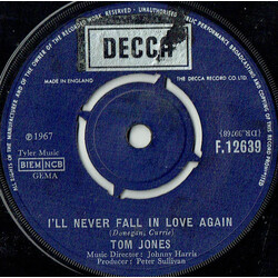 Tom Jones I'll Never Fall In Love Again USED VINYL 7INCH SINGLE 45 RPM