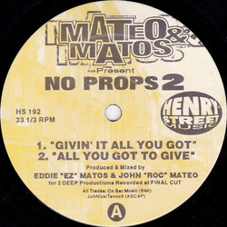 Mateo & Matos No Props 2 VINYL 12" USED