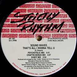 Sound Waves Give It Up Girl / That's All I Wanna Tell U USED VINYL 12INCH 33 S RPM