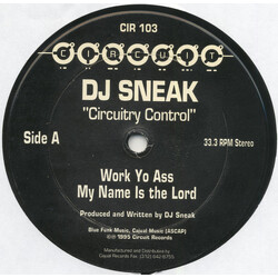 DJ Sneak Circuitry Control USED VINYL 12INCH 33 S RPM