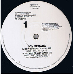 Jon Secada Do You Really Want Me (Todd Terry & West End Mixes) VINYL 12" USED