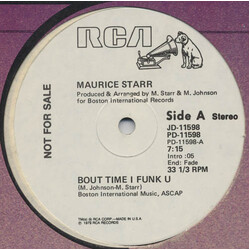 Maurice Starr Bout Time I Funk U USED VINYL 12INCH 33 S RPM PROMO