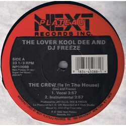 The Lover Kool Dee / DJ Freeze (3) The Crew (Is In The House) USED VINYL 12INCH 33 S RPM