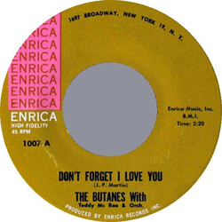 The Butanes / Teddy McRae Orchestra Don't Forget I Love You USED VINYL 7INCH 45 RPM SINGLE