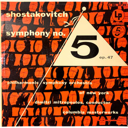 Dmitri Shostakovich / The New York Philharmonic Orchestra / Dimitri Mitropoulos Symphony No. 5 Op. 47 Vinyl LP USED
