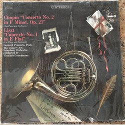 Leonard Pennario Chopin "Concerto No. 2 in F Minor, Op.21 (for Piano and Orchestra) Liszt "Concerto No. 1 in E Flat" (for Piano and Orchestra Vinyl LP