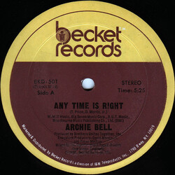 Archie Bell Any Time Is Right USED VINYL 12INCH 33 S RPM SINGLE STEREO