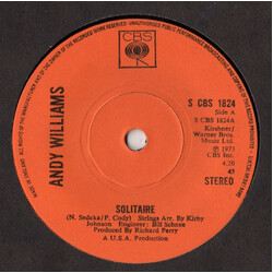 Andy Williams Solitaire USED VINYL 7INCH SINGLE 45 RPM