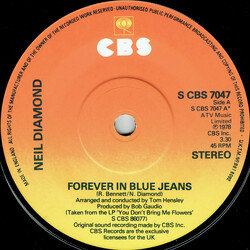 Neil Diamond Forever In Blue Jeans VINYL 7" USED