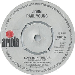John Paul Young Love Is In The Air USED VINYL 7INCH 45 RPM SINGLE