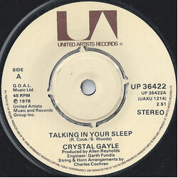 Crystal Gayle Talking In Your Sleep VINYL 7" USED
