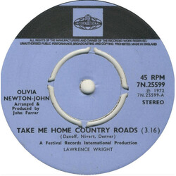 Olivia Newton-John Take Me Home Country Roads USED VINYL 7"