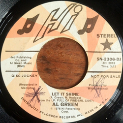 Al Green Let It Shine Vinyl 7" USED