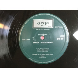 Béla Bartók / The Academy Of St. Martin-in-the-Fields / Sir Neville Marriner Music For Strings Percussion And Celeste / Divertimento Vinyl LP USED