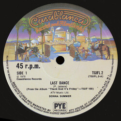 Donna Summer Last Dance USED VINYL 12INCH 45 RPM
