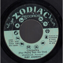 Ruby Andrews Casonova (Your Playing Days Are Over) USED VINYL 7INCH 45 RPM SINGLE STYRENE