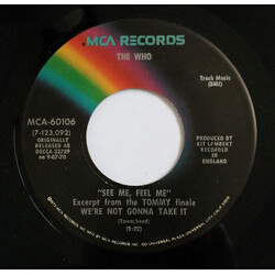The Who See Me, Feel Me / Overture From Tommy USED VINYL 7INCH 45 RPM REISSUE
