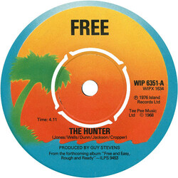 Free The Hunter USED VINYL 7INCH 45 RPM SINGLE