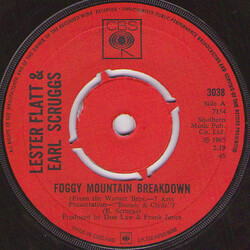 Flatt & Scruggs Foggy Mountain Breakdown USED VINYL 7INCH 45 RPM SINGLE