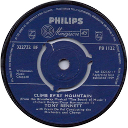 Tony Bennett Climb Ev'ry Mountain Vinyl 7" USED