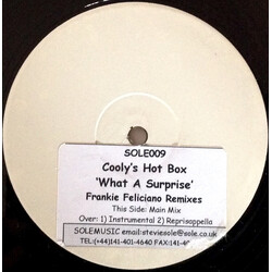 Cooly's Hot Box What A Surprise (Frankie Feliciano Remixes) USED VINYL 12INCH WHITE LABEL
