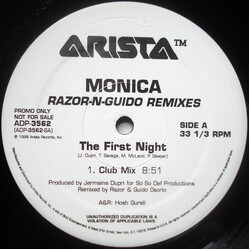 Monica The First Night (Razor-N-Guido Remixes) USED VINYL 12INCH PROMO
