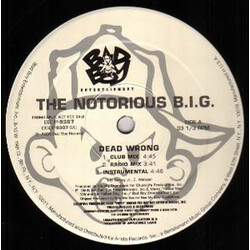 Notorious B.I.G. Dead Wrong / Real Niggas USED VINYL 12INCH 33 S RPM PROMO