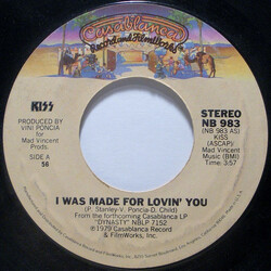 Kiss I Was Made For Lovin' You USED VINYL 7INCH 45 RPM SINGLE STYRENE