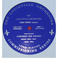 The Louisville Orchestra / Vincent Persichetti / Boris Blacher / Robert Sanders (2) / Robert Whitney Symphony For Strings / Little Symphony No. 2 In B