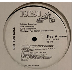 "Ain't Misbehavin'" Original Broadway Cast Ive Got A Feeling Im Falling USED VINYL 12INCH PROMO