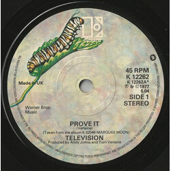 Television Prove It USED VINYL 7INCH SINGLE 45 RPM