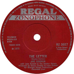 Joe Cocker / Leon Russell / The Shelter People The Letter / Space Captain VINYL 7" USED