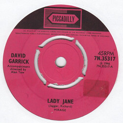 David Garrick Lady Jane / Let's Go Somewhere VINYL 7" USED