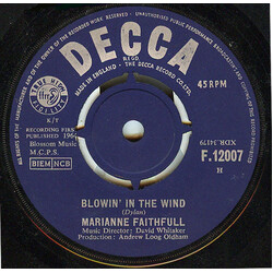 Marianne Faithfull Blowin' In The Wind USED VINYL 7INCH 45 RPM
