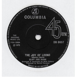 Cliff Richard / Hank Marvin The Joy Of Living USED VINYL 7INCH 45 RPM SINGLE STEREO