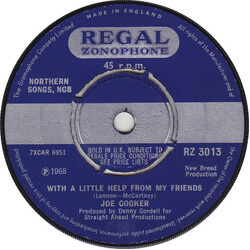 Joe Cocker With A Little Help From My Friends VINYL 7" USED